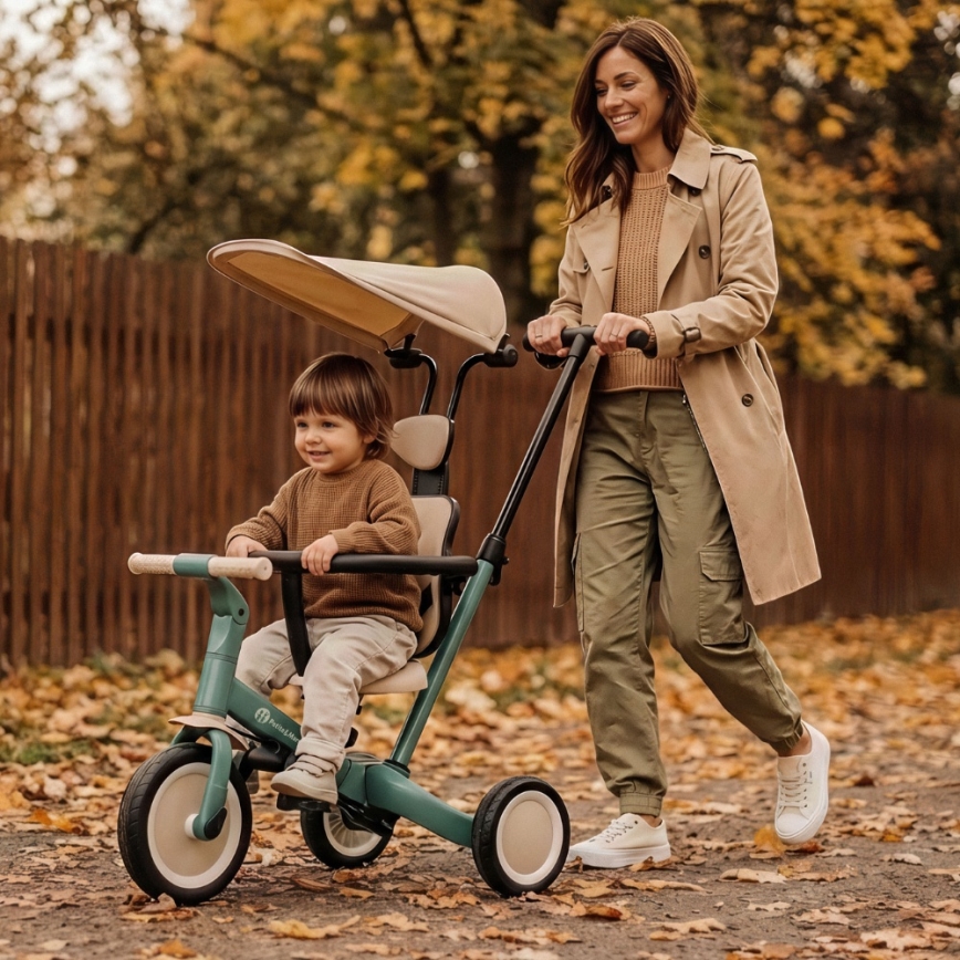 PETITE&MARS - Tricycle évolutif 5-en-1 TURBO PLUS Vert brumeux
