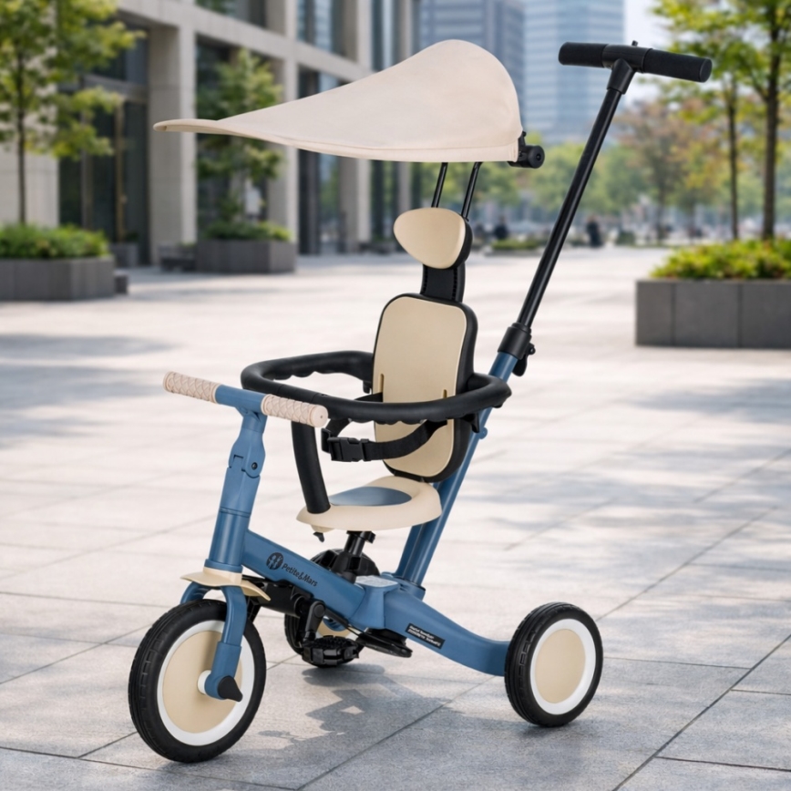 PETITE&MARS - Tricycle pour enfant 5 en 1 TURBO PLUS Bleu Océan