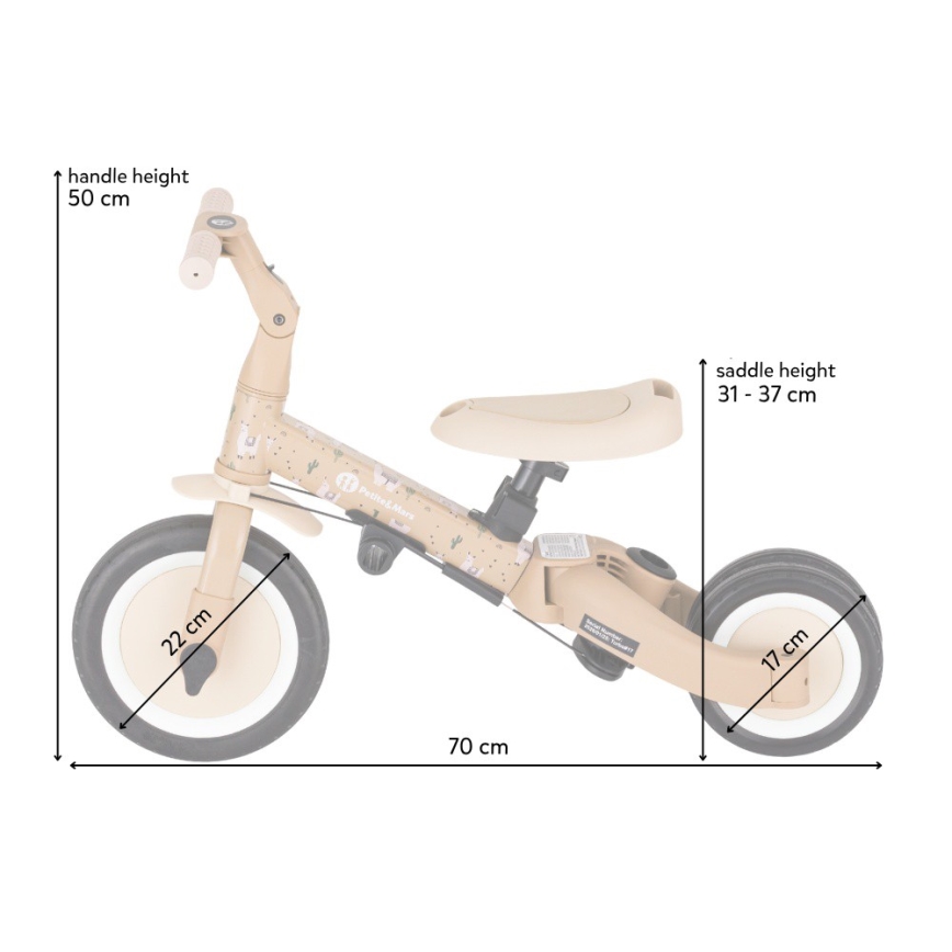 PETITE&MARS - Tricycle pour enfants 5-en-1 TURBO LIMITED Prairie Rose