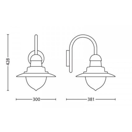 Philips 01652/06/PN - Applique murale extérieure MYGARDEN RAINDROP 1xE27/53W/230V IP44