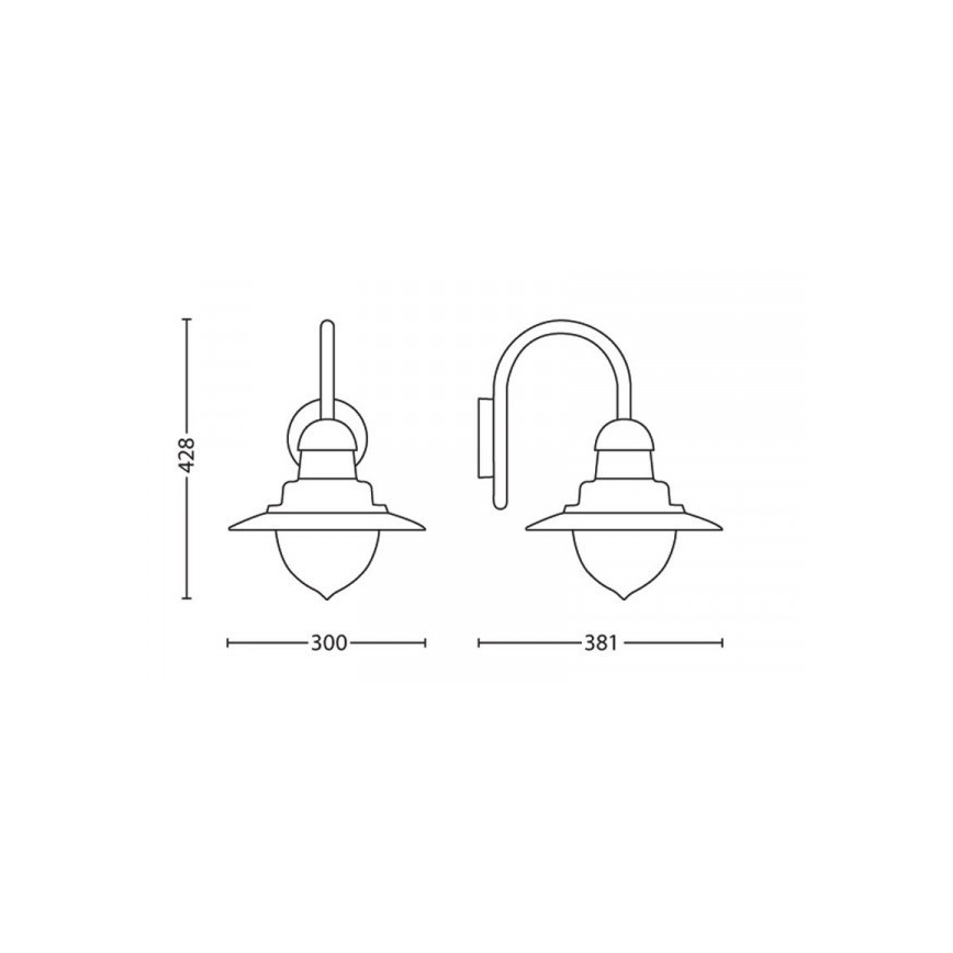 Philips 01652/06/PN - Applique murale extérieure RAINDROP 1xE27/53W/230V IP44