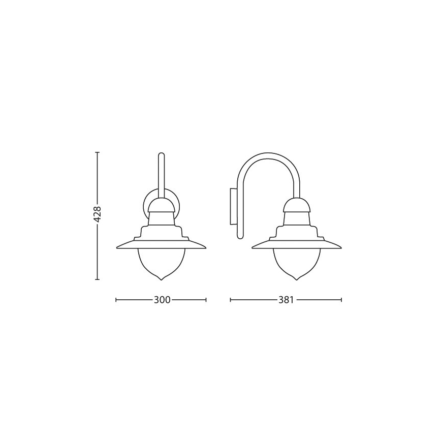 Philips 01652/30/PN - Applique murale extérieure  RAINDROP 1xE27/60W/230V IP44