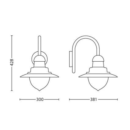 Philips 01652/52/PN - Applique murale extérieure RAINDROP 1xE27/60W/230V IP44