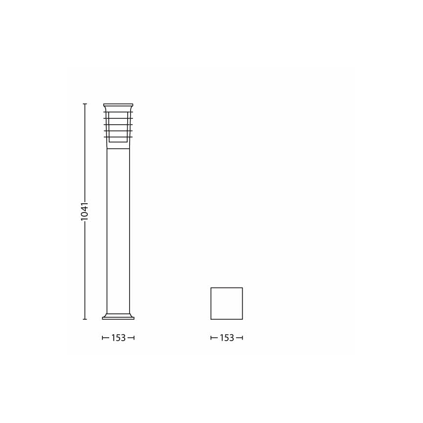 Philips 15283/54/16 - Lampadaire extérieur BRIDGEPORT 1xE27/53W/230V IP44