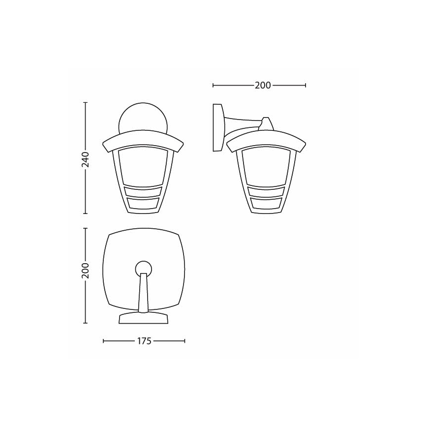 Philips - Applique murale d'extérieur 1xE27/60W/230V IP44