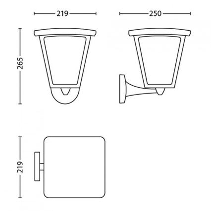 Philips 15480/30/16 - éclairage LED extérieur COTTAGE 1xLED/4,5W/230V IP44