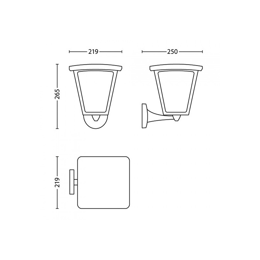 Philips 15480/30/16 - éclairage LED extérieur COTTAGE 1xLED/4,5W/230V IP44