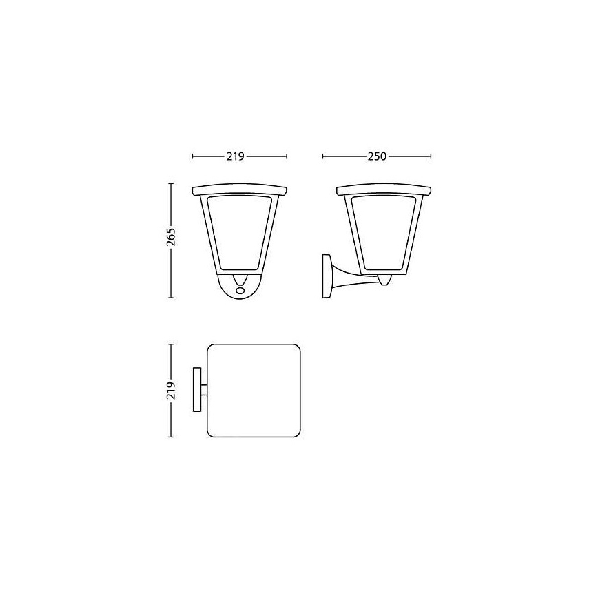 Philips 15488/30/16 - Eclairage LED extérieur avec détecteur COTTAGE 1xLED/4,5W/230V