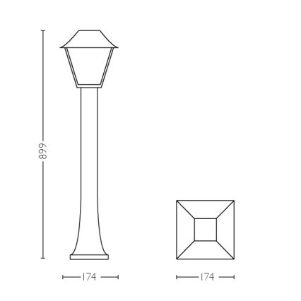 Philips - Lampadaire extérieur E27/60W/230V IP44