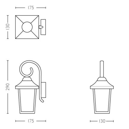 Philips - Luminaire extérieur 1xE27/60W/230V IP44