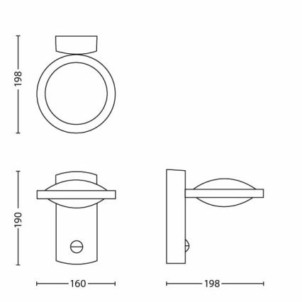 Philips 17239/93/16 - Luminaire extérieur LED avec détecteur MYGARDEN FREEDOM 1xLED/3W