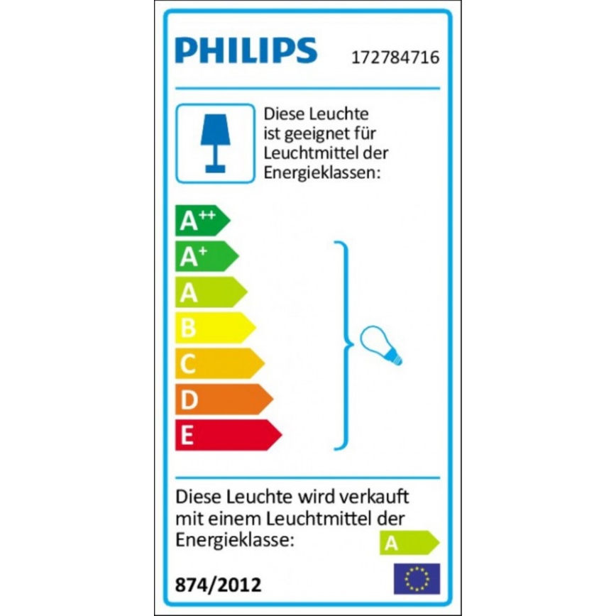 Philips 17278/47/16 - Applique murale extérieure avec capteur DANDELION 2xE27/20W