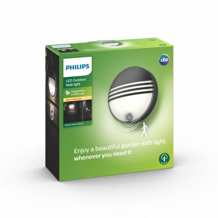 Philips - Applique murale d'extérieur LED avec détecteur, 6W/230V, IP44