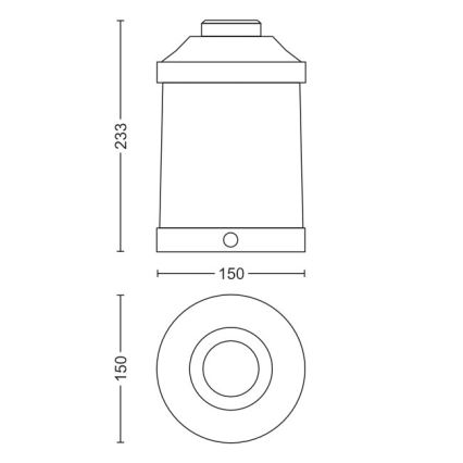 Philips 17360/31/P0 - Lanterne de jardin portable LED à intensité modulable ABELIA LED/3W IP44