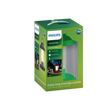 Philips 17360/33/P0 - Lanterne de jardin portable LED à intensité variable ABELIA LED/3W/5V IP44