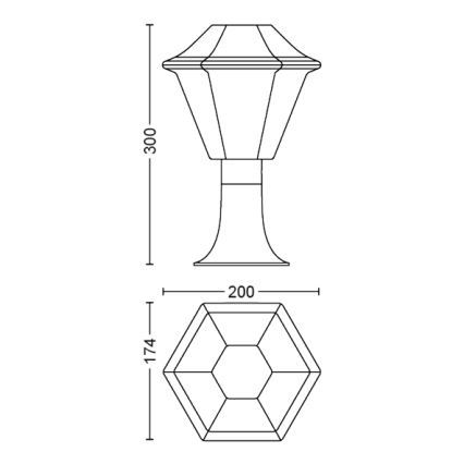 Philips - Lampadaire extérieur 1xE27/42W/230V IP44