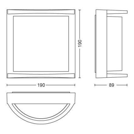 Philips - Applique murale LED extérieure LED/12W