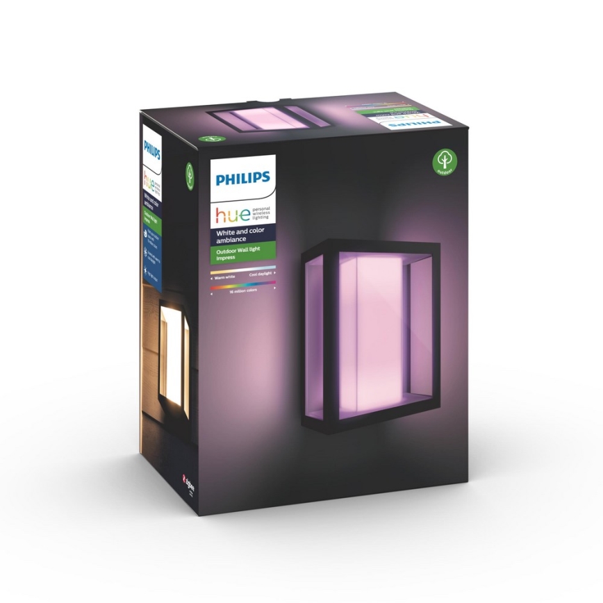 Philips -  Applique murale extérieure LED RGBW à intensité variable Hue IMPRESS 2xLED/8W/230V IP44