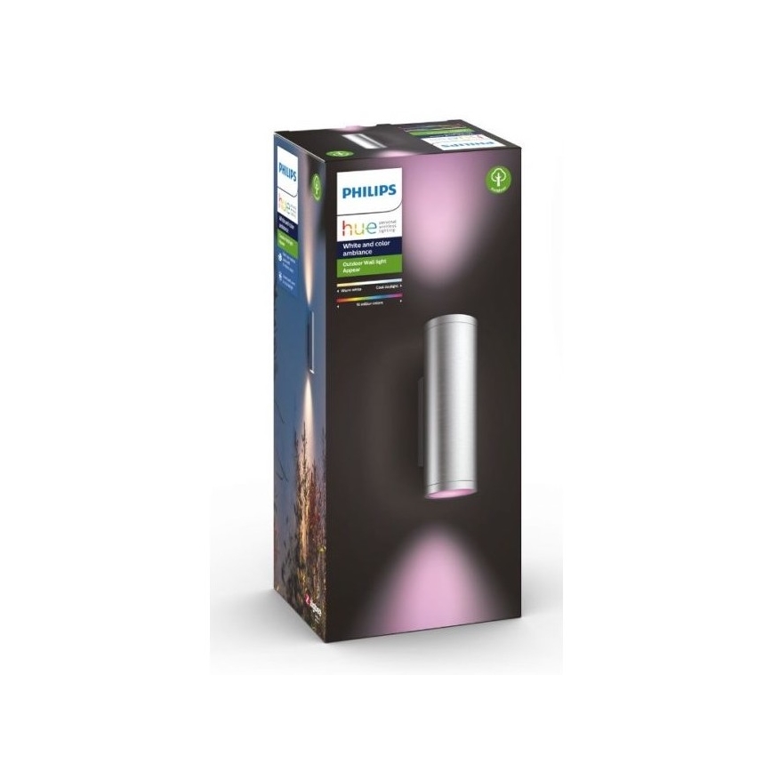 Philips - LED RGBW Applique murale extérieure à intensité variable Hue APPEAR 2xLED/8W/230V IP44