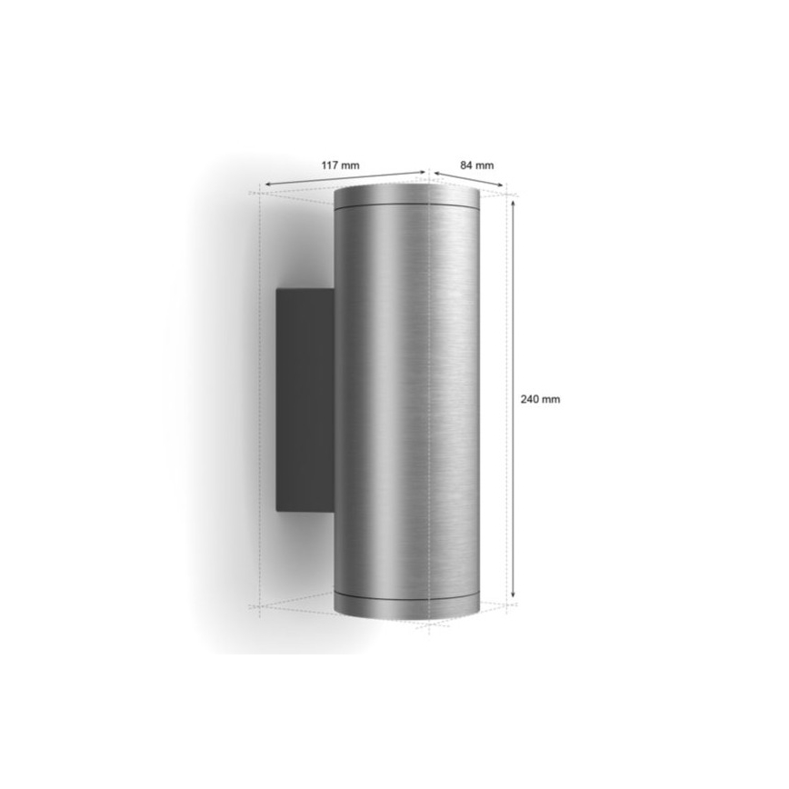 Philips - LED RGBW Applique murale extérieure à intensité variable Hue APPEAR 2xLED/8W/230V IP44
