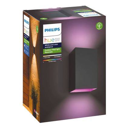 Philips - LED RGBW Applique murale extérieure à intensité variable Hue RESONATE 2xLED/8W/230V 2000-6500K IP44