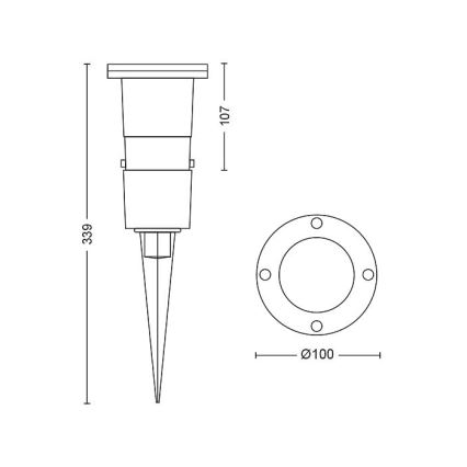 Philips - Luminaire d'extérieur à intensité variable 1xGU10/5W/230V IP44
