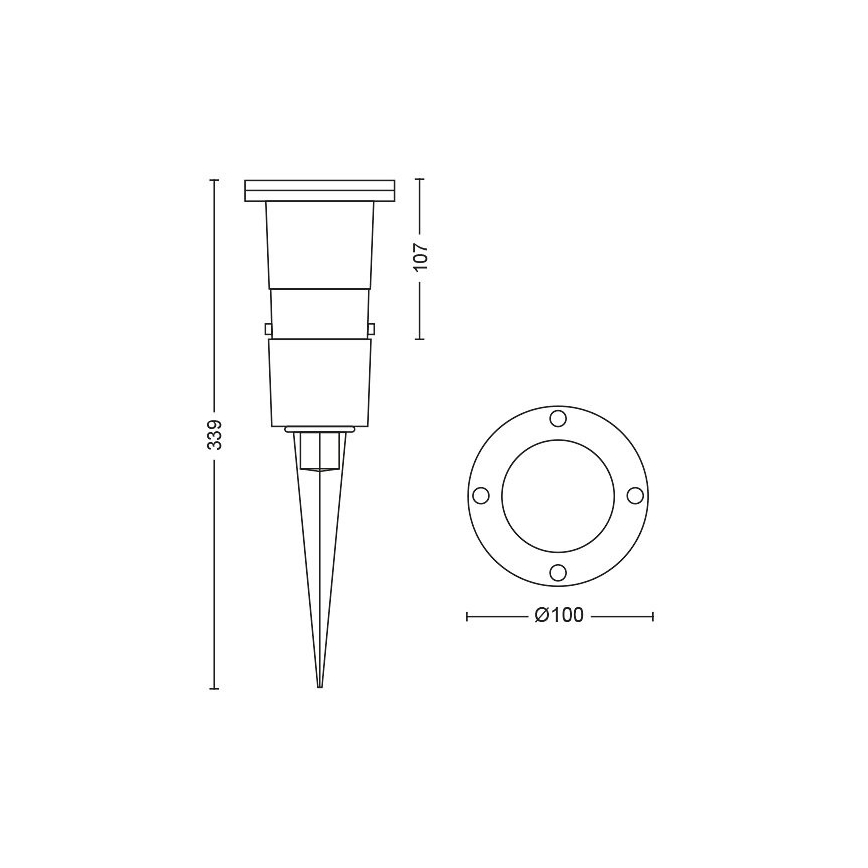 Philips - Luminaire d'extérieur à intensité variable 1xGU10/5W/230V IP44