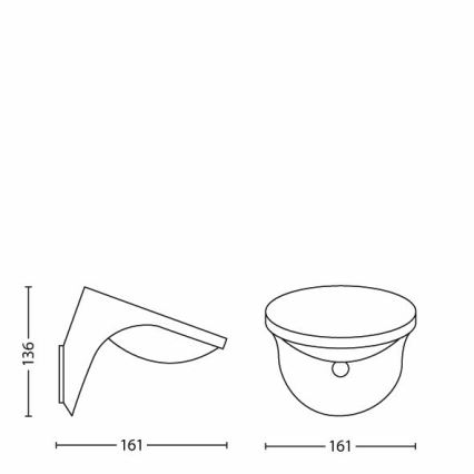 Philips 17808/87/16 - Éclairage solaire avec détecteur de mouvement et crépusculaire MYGARDEN DUSK 1xLED/1W/3,7V 2200 mAh IP44
