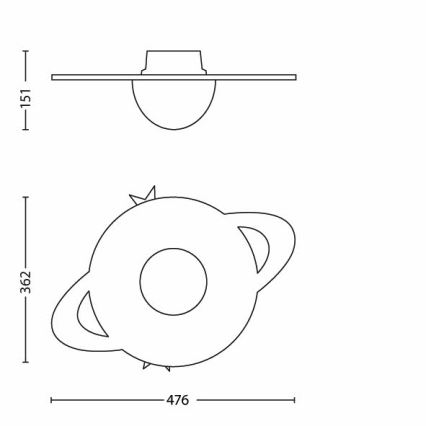 Philips 30501/35/16 - Plafonnier enfant MYKIDSROOM CRONOS 1xE27/15W/230V