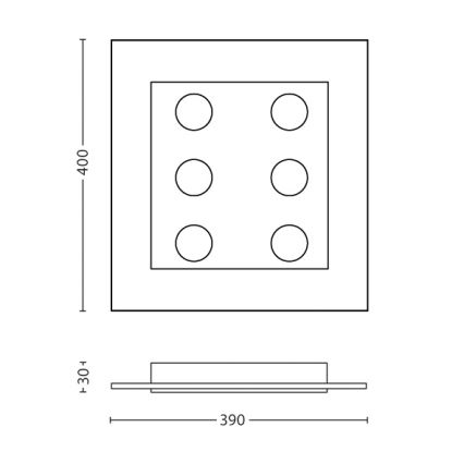 Philips 40927/60/16 - plafonnier LED INSTYLE MATRIX 6xLED/4,5W/230V