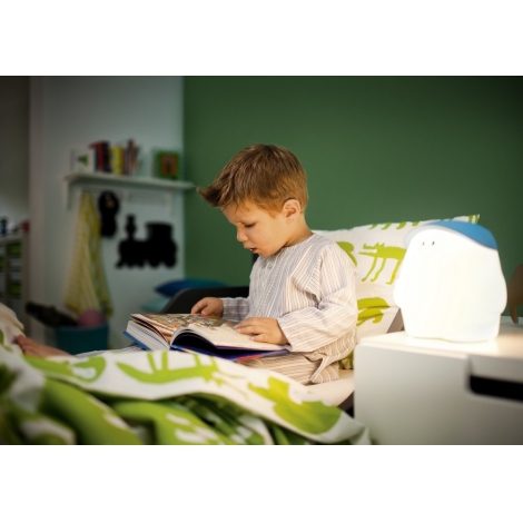Lampe de lecture Philips MyBuddy Réveil Lumineux pour Enfant 3 en 1 Bleu Cadeau Vert Réveil Lumineux Lampe de Table et Veilleuse 
