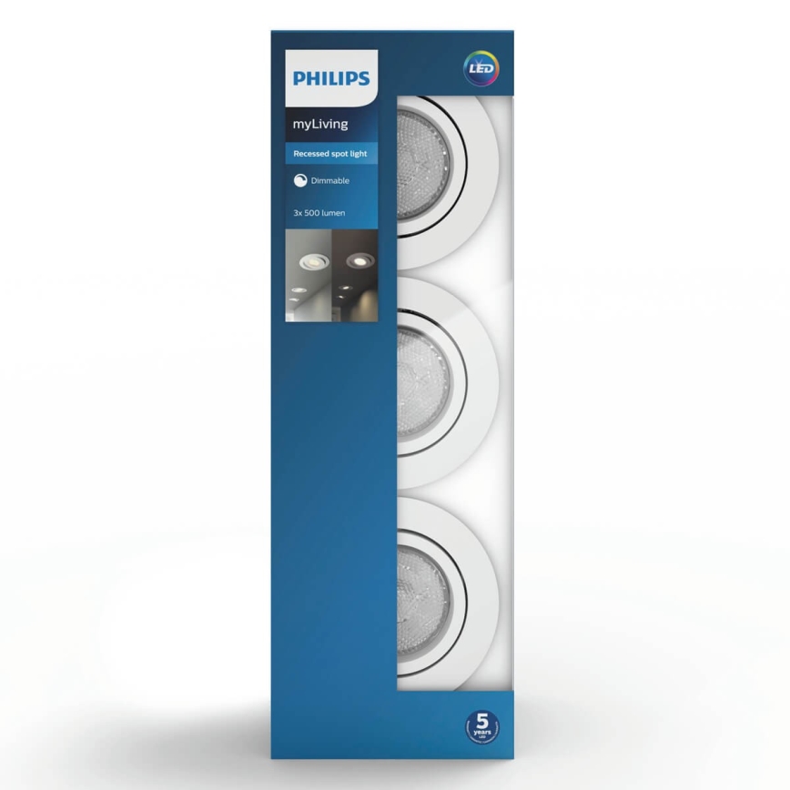 Philips 50113/31/P0 - PACK 3x Suspension LED à intensité variable CASEMENT LED/4,5W/230V