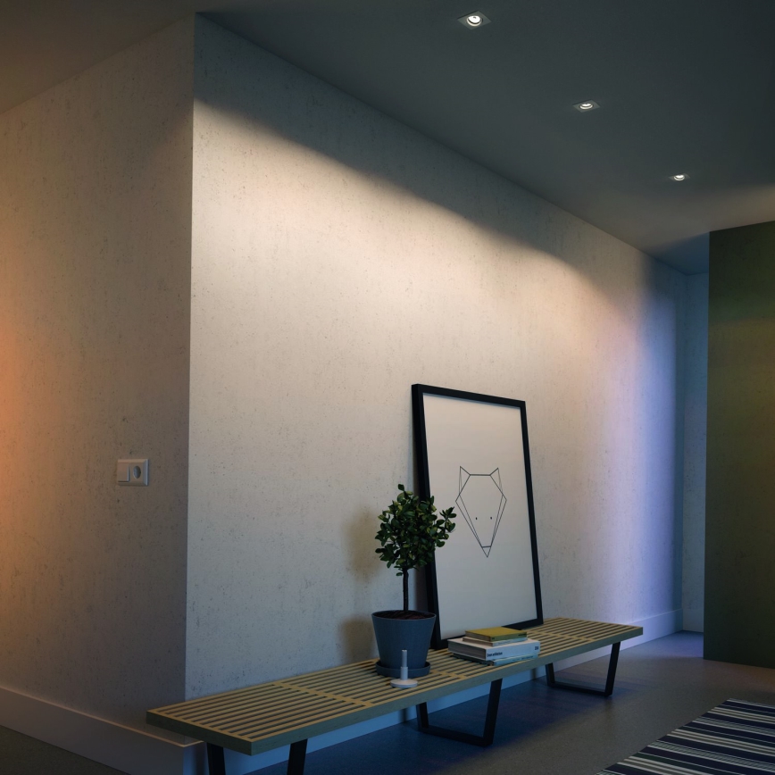 Philips - LOT 3x spots encastrables LED RGBW dimmables 1xGU10/4,8W/230V blanc + télécommande