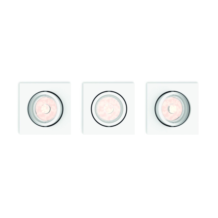 Philips - LOT 3x spots encastrables LED RGBW dimmables 1xGU10/4,8W/230V blanc + télécommande