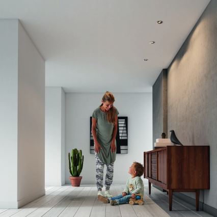 Philips - Lot de 3 spots encastrables LED RGBW dimmables 1xGU10/4,8W/230V chrome mat + télécommande