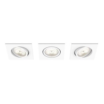 Philips 50393/31/P0 -LOT 3x Luminaire encastré LED à intensité variable SHELLBARK Warm Glow 1xLED/4,5W/230V 2200-2700K