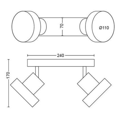 Philips 50602/31/P0 - Spot LED BUKKO 2xLED/4,5W/230V