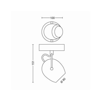 Philips 50611/30/P0 - Spot RIVANO LED/4,3W/230V