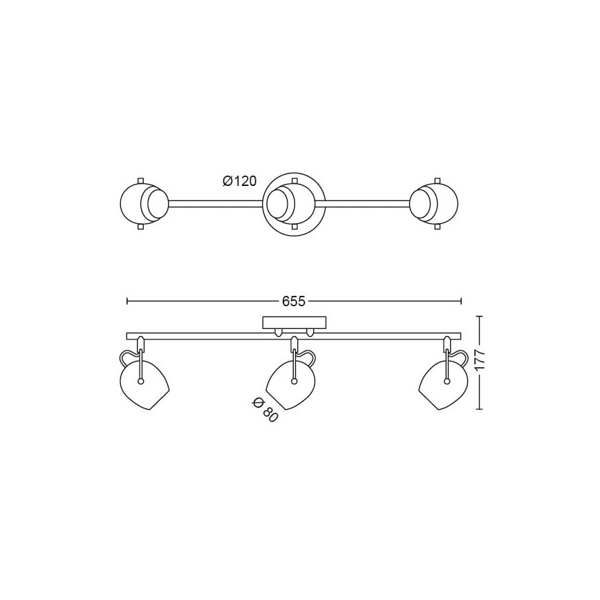 Philips 50613/31/P0 - Spot RIVANO 3xLED/4,3W/230V