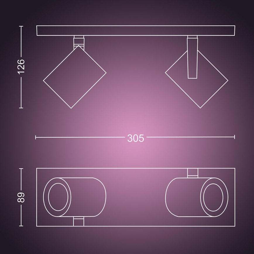 Philips 50622/48/P7 - Spot LED HUE ARGENA 2xGU10/5,7W/230V