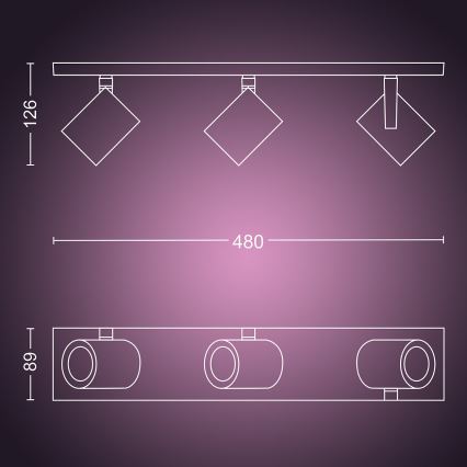 Philips - LED RGBW Spot à intensité variable Hue ARGENA 3xGU10/5,7W/230V