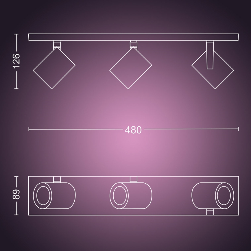 Philips 50623/48/P7 - Spot LED HUE ARGENA 3xGU10/5,7W/230V