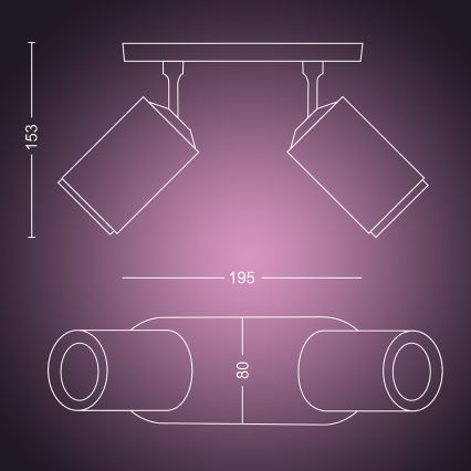 Philips - LED RGBW Spot à intensité variable Hue FUGATO 2xGU10/5,7W/230V