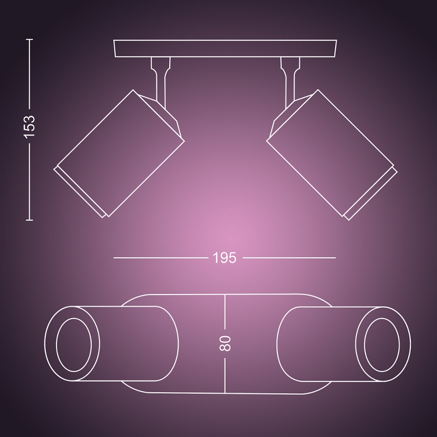 Philips 50632/31/P7 - Spot LED HUE FUGATO 2xGU10/5,7W/230V
