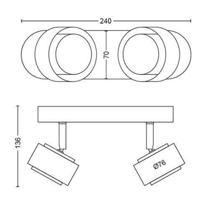 Philips 50652/30/P0 - Spot LED FERANO 2xLED/4,3W/230V