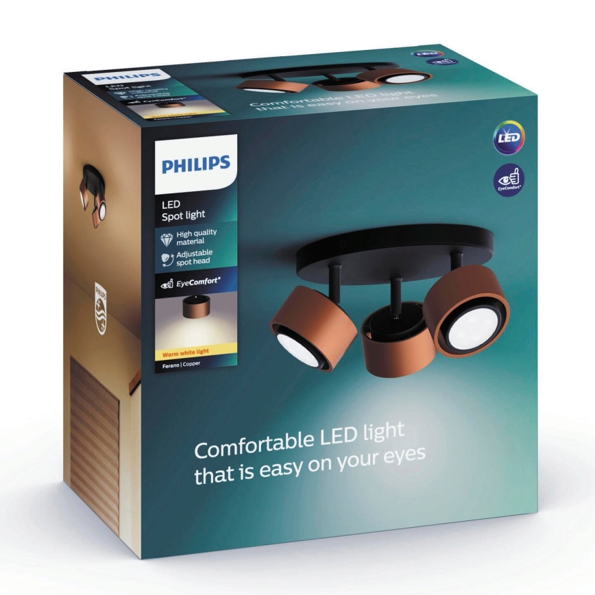 Philips 50653/05/P0 - Spot LED FERANO 3xLED/4,3W/230V