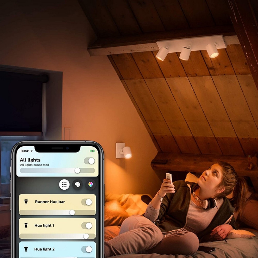 Philips - Spot LED à intensité variable Hue RUNNER 1xGU10/5W/230V + télécommande