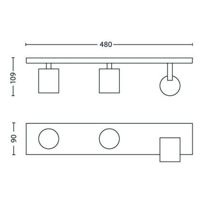 Philips - Spot LED RGBW dimmable 3xGU10/6W/230V chrome mat + télécommande