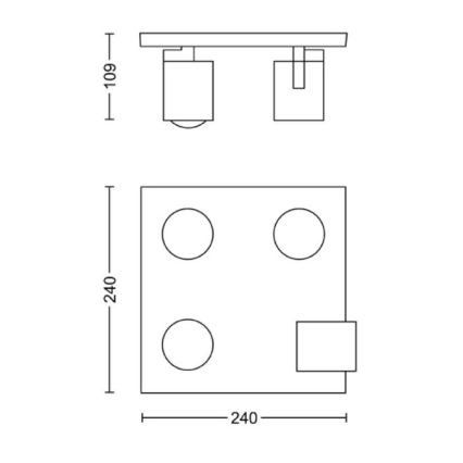 Philips - Spot 4xGU10/50W/230V