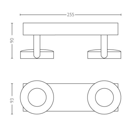 Philips - Spot à intensité variable 2xLED/4,5W